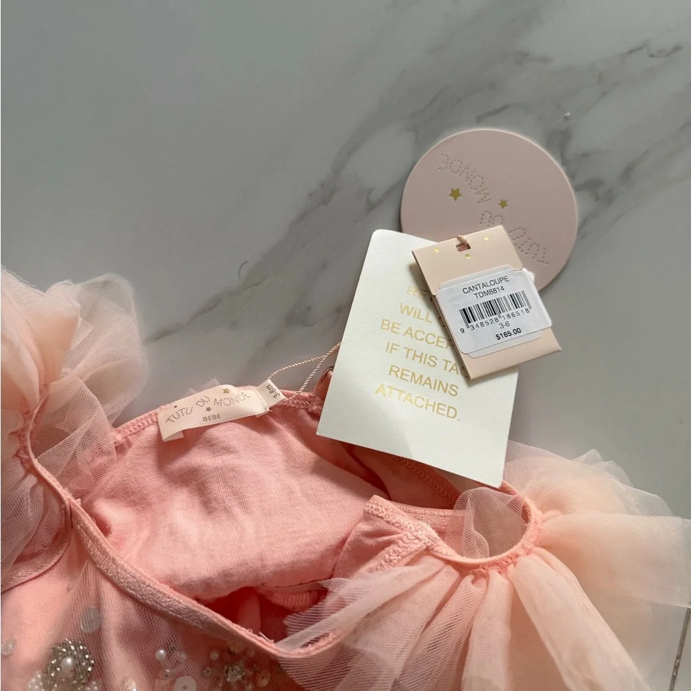 Tutu Du Monde ruffled sequin embellished pink dress 3-6 month old baby girl - Picture 4 of 7